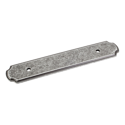 Knob Backplate 2-13/16 inch L, Distressed Antique Silver