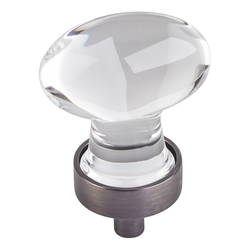 1-1/4 Inch Diameter Harlow Football Cabinet Knob, Brushed Pewter