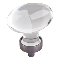 1-5/8 Inch Diameter Harlow Football Cabinet Knob, Brushed Pewter