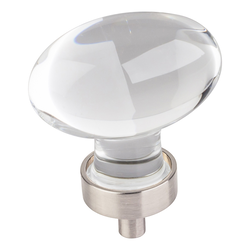 1-5/8 Inch Diameter Harlow Football Cabinet Knob, Satin Nickel