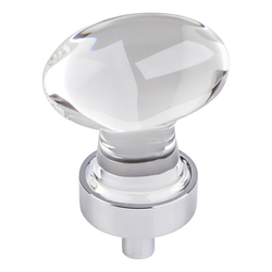 1-1/4 Inch Diameter Harlow Football Cabinet Knob, Polished Chrome