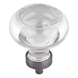 1-3/4 Inch Diameter Harlow Button Cabinet Knob, Brushed Pewter
