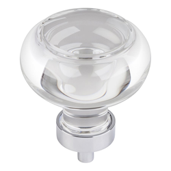 1-3/4 Inch Diameter Harlow Button Cabinet Knob, Polished Chrome