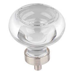 1-3/4 Inch Diameter Harlow Button Cabinet Knob, Satin Nickel