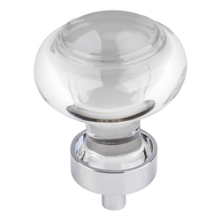 1-7/16 Inch Diameter Harlow Button Cabinet Knob, Polished Chrome
