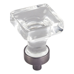 1 Inch Diameter Harlow Square Cabinet Knob, Brushed Pewter