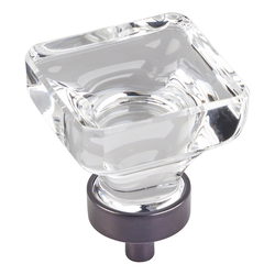 1-3/8 Inch Diameter Harlow Square Cabinet Knob, Brushed Oil Rubbed Bronze