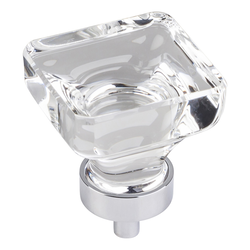 1-3/8 Inch Diameter Harlow Square Cabinet Knob, Polished Chrome