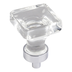 1 Inch Diameter Harlow Square Cabinet Knob, Polished Chrome