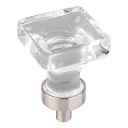 1 Inch Diameter Harlow Square Cabinet Knob, Satin Nickel