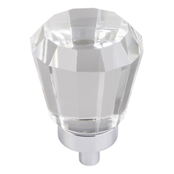 1 Inch Diameter Harlow Tapered Cabinet Knob, Polished Chrome