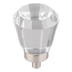 1 Inch Diameter Harlow Tapered Cabinet Knob, Satin Nickel