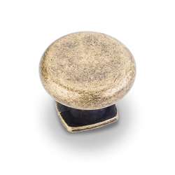 Belcastel 1 1-3/8 Inch Diameter Antique Brass Machined Dull Cabinet Knob