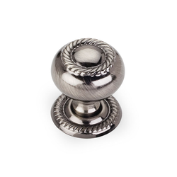 Rhodes 1-1/4 Inch Diameter Bright Nickel Brushed Cabinet Knob