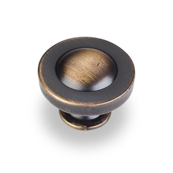 Cordova 1-1/4 Inch Diameter Antique Brushed Satin Brass Cabinet Knob