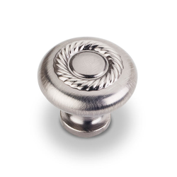 Lenoir 1-1/4 Inch Diameter Bright Nickel Brushed with Dull Lacquer Cabinet Knob