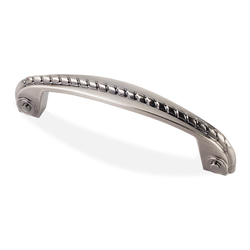 Rhodes 3-3/4 Inch Center to Center Bright Nickel Brushed Cabinet Pull