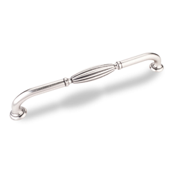 Glenmore 12 Inch Center to Center Bright Nickel Machined with Dull Lacquer Cabinet Pull