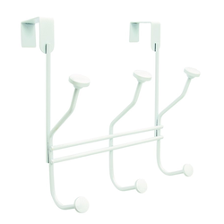 9-3/4 Inch Length Decorative Hooks Over-the-Door Multiple, White