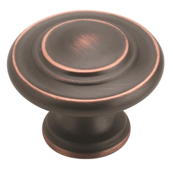 Inspirations 1-5/16 Inch Diameter Transitional Oil-Rubbed Bronze Knob 10 Pack