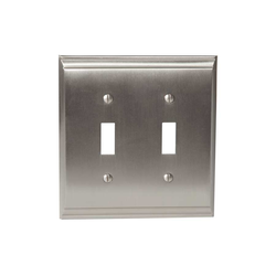 Candler Two Toggle Wall Plate Satin Nickel