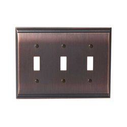 Candler Three Toggle Wall Plate Oil Rubbed Bronze