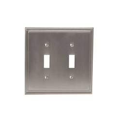 Mulholland Two Toggle Wall Plate Satin Nickel