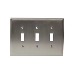 Mulholland Three Toggle Wall Plate Satin Nickel