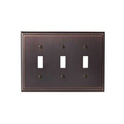 Mulholland Three Toggle Wall Plate Oil Rubbed Bronze
