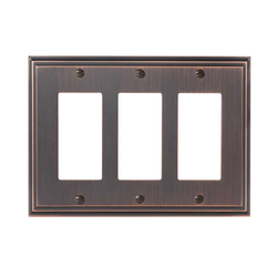 Mulholland Three Rocker Wall Plate Oil Rubbed Bronze