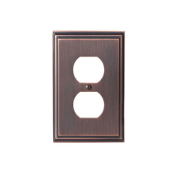 Mulholland One Receptacle Wall Plate Oil Rubbed Bronze