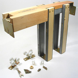  1500 Series Wall Pocket Door and Hardware Set for 36 Inch Door Width, 2 x 4 Inch Framed Rough Opening 73 x 100-1/2 Inch Required, Maximum Door Thickness 1-3/4 Inch, 200 lbs Load Capacity 