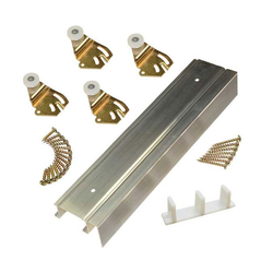  Johnson Hardware 2200 Series 60" Length 2-Door Bypass Track and Hardware Set, 2-7/8" Width x 1-5/8" Height Track, Goldtone 