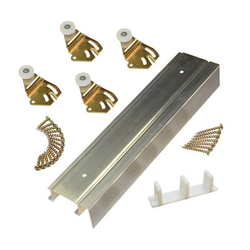  Johnson Hardware 2200 Series 72" Length 2-Door Bypass Track and Hardware Set, 2-7/8" Width x 1-5/8" Height Track, Goldtone 