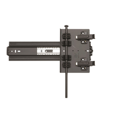  KV 8092, 26 Inch Length, Synchronized 4x4 Pocket/Flipper Door Slides with Attached Grass Hinge Mounting Plate, Hinges and Pinion Shaft Sold Separately, Pair, Ebony Black 