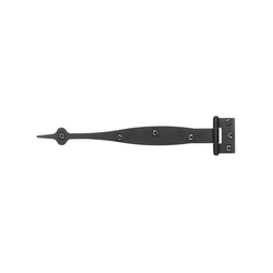 Smooth Iron Flush Strap Hinge 9 inch Long Black Iron