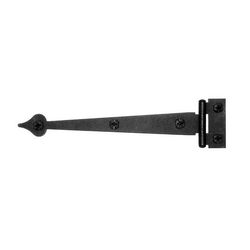 Smooth Iron Flush Strap Hinge 6-1/2 inch Long Black Iron-Pair