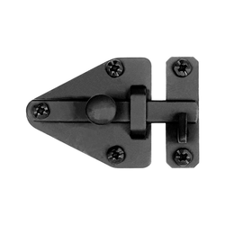 Smooth Iron Flush Cabinet Latch 1-13/16 inch High Black Iron