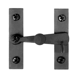 Smooth Iron Flush Cabinet Latch 2-5/8 inch High Black Iron