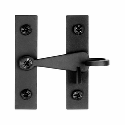 Smooth Iron Flush Cabinet Latch 2-5/8 inch High Black Iron