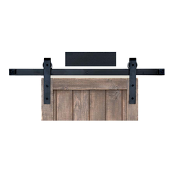 Basic Barn Door Rolling Hardware and 6 feet Track Smooth Iron