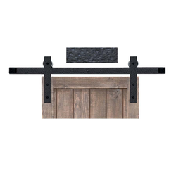 Basic Barn Door Rolling Hardware and 5 feet Track Rough Iron