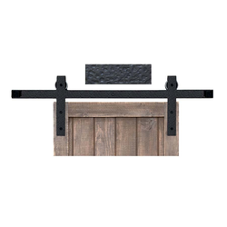 Basic Barn Door Rolling Hardware and 6 feet Track Rough Iron