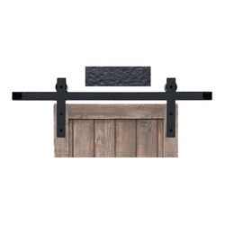 Basic Barn Door Rolling Hardware and 7 feet Track Rough Iron