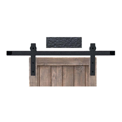 Basic Barn Door Rolling Hardware and 8 feet Track Rough Iron
