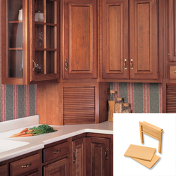  Solid Wood Face Frame Appliance Garage Kit for 24 x 24 Inch Cross Corner Wall Cabinet including Veneer Tambour Door, Spring Tension Track System and End Panels, 18-1/2 Height, Unfinished Maple