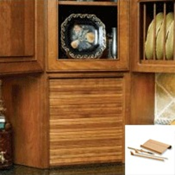 24 Inch Width Tambour Door Kit with Spring Tension Track for Face Frame Cabinet Construction, 18 Inch Height, Unfinished Maple