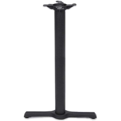 5 x 22 Inch Style X Base x 40-1/4 Inch Bar Height 2000 Series 3 Inch Round Column Table Base, Black Matte Cast Iron