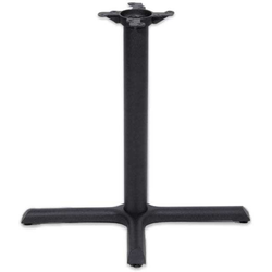 22 x 30 Inch Style X Base x 28-1/4 Inch Table Height 2000 Series Style X 3 Inch Round Column Table Base, Black Matte Cast Iron