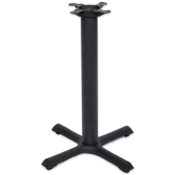 22 x 22 Inch Style X Base x 28-1/4 Inch Table Height 2000 Series Style X 3 Inch Round Column Table Base, Black Matte Cast Iron
